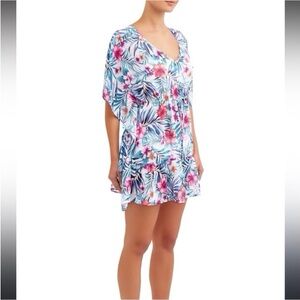 Women's Printed Drawstring Kaftan Cover Up